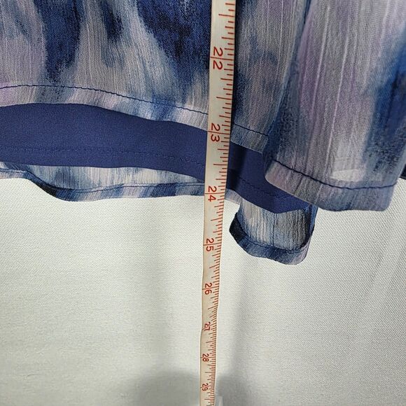 NWT Banana Republic Deep Water Blue Tie Back Flutter Top Size Small Feminine - Picture 7 of 7